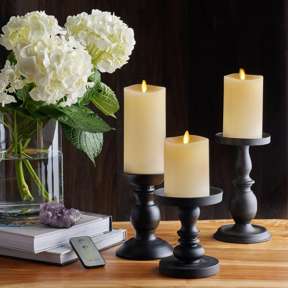 Black Candle Holders Set Of Metal Candle Holders For Pillar Candles